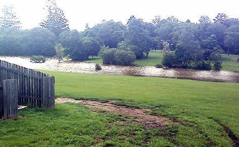 USELESS: Gympie’s helipad site in flooded Archery Park this week. USELESS: Gympie’s helipad site in flooded Archery Park this week.